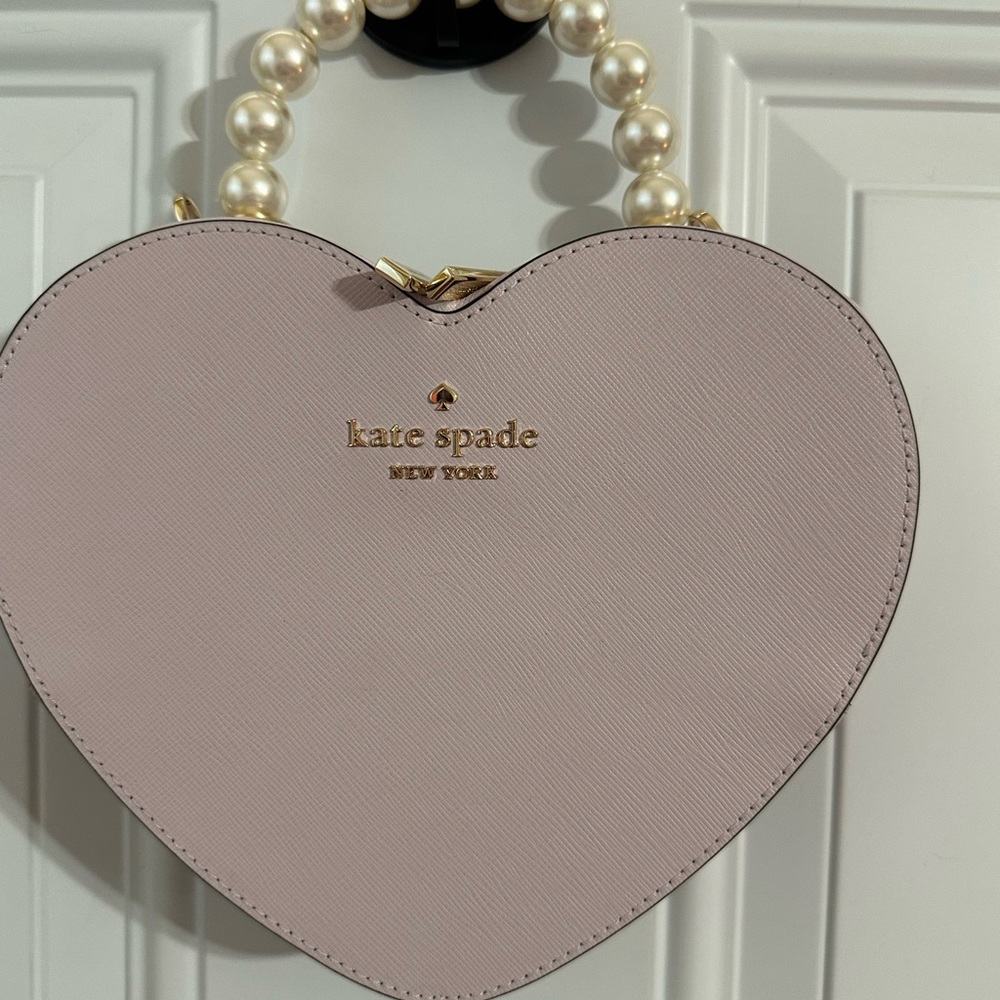 Kate Spade Blush Heart Mini Bag with Pearl Handle